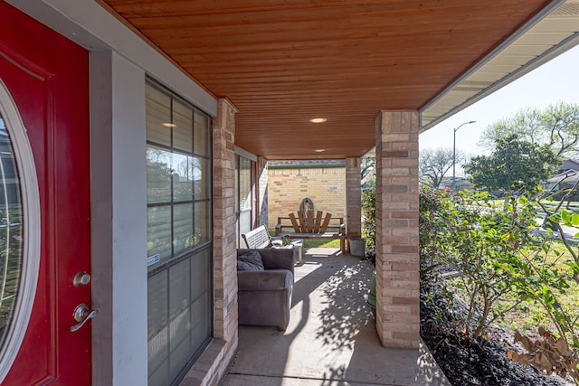 view of patio with covered porch