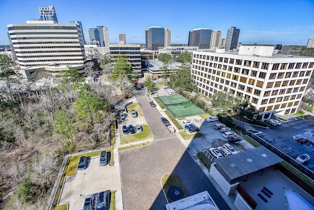 bird's eye view featuring a city view