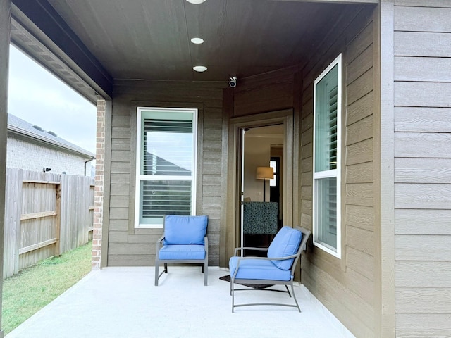 view of patio with fence