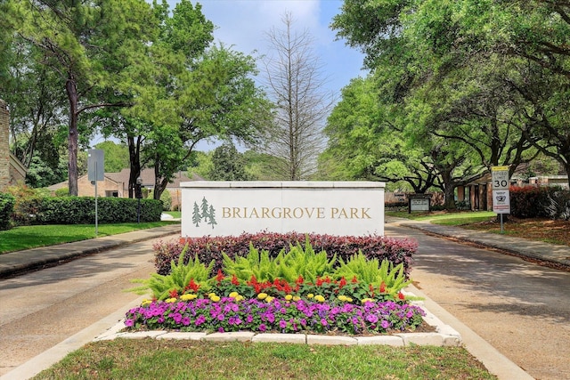 view of community sign