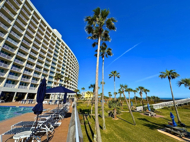 exterior space featuring a community pool