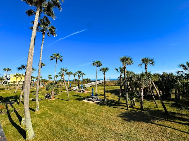 view of community featuring a yard