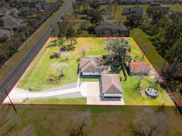 aerial view with a residential view