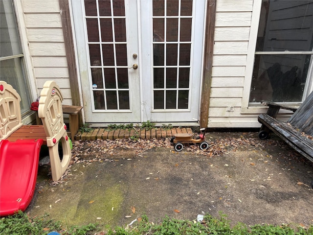 entrance to property featuring french doors