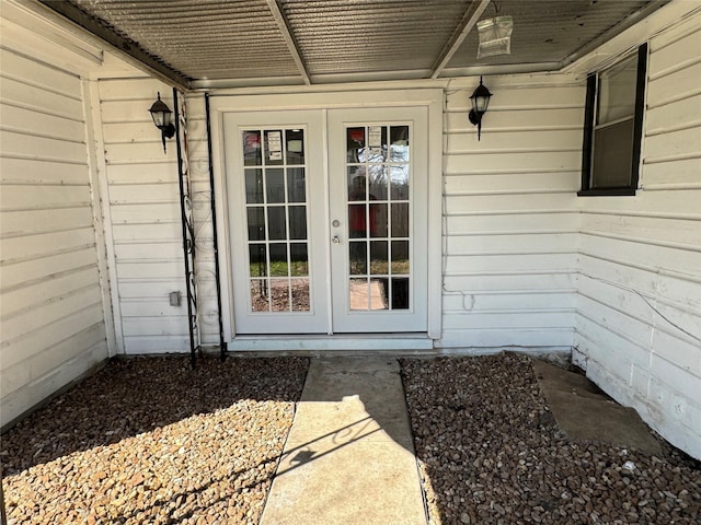 entrance to property featuring french doors