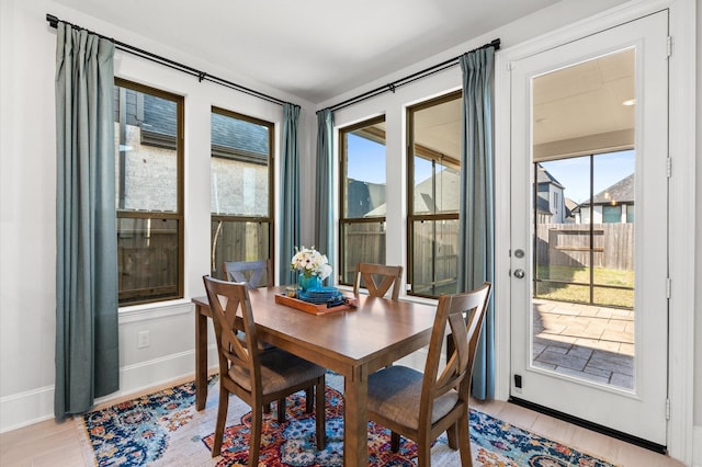 dining area with baseboards