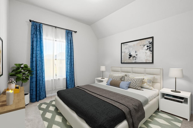 bedroom with vaulted ceiling