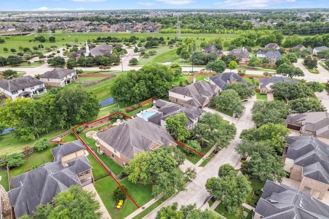 drone / aerial view featuring a residential view