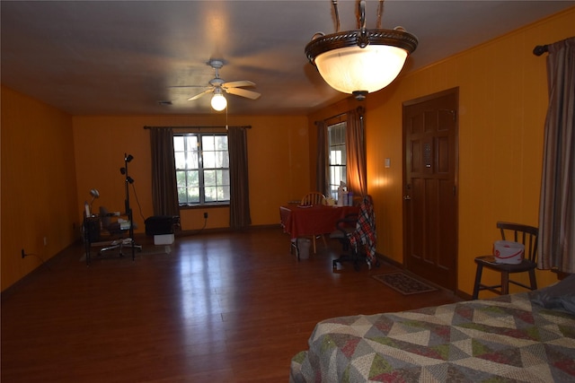 bedroom featuring wood finished floors