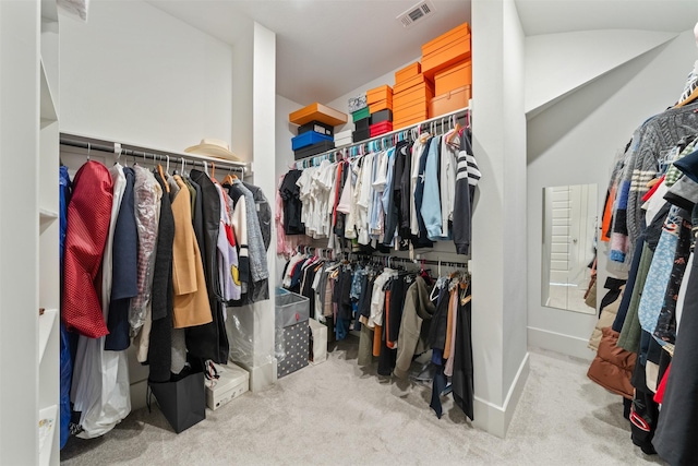 spacious closet featuring carpet and visible vents