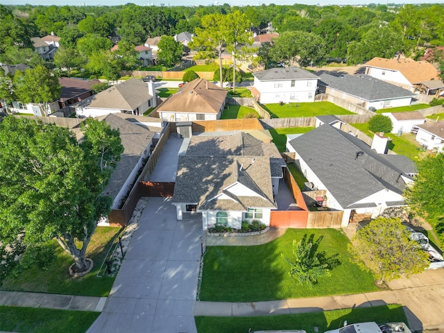 bird's eye view with a residential view