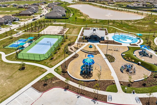 21706 Persian Lake Dr, Cypress, TX 77433 - drone / aerial view of a nearby body of water and a community park