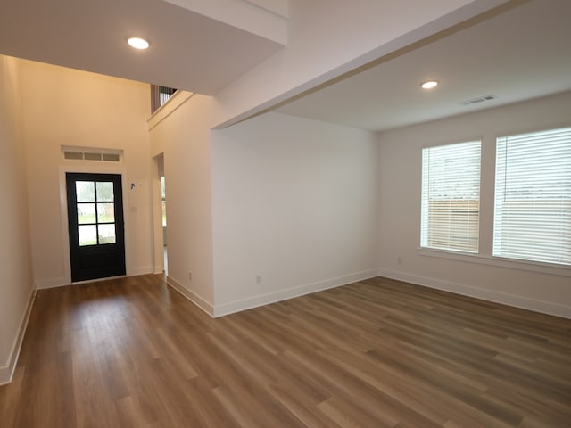 21706 Persian Lake Dr, Cypress, TX 77433 - foyer with dark wood finished floors and recessed lighting