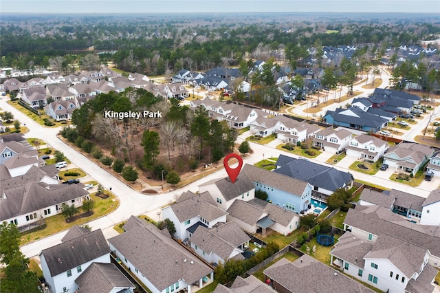 aerial view with a residential view