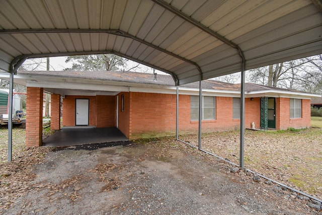 view of car parking with a carport