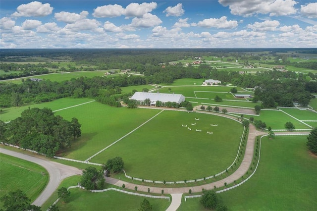 bird's eye view with a rural view