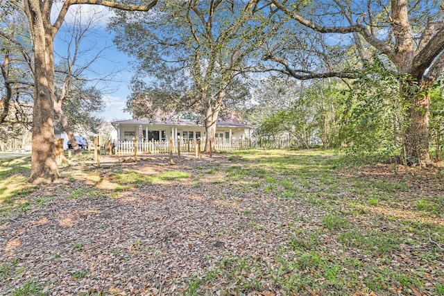 view of yard with a porch