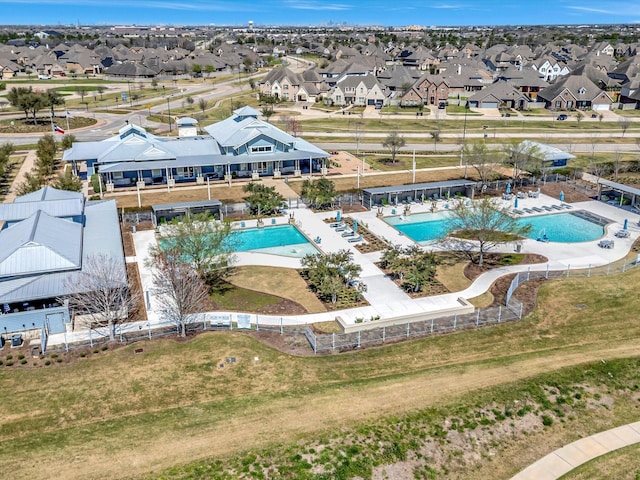 bird's eye view with a residential view