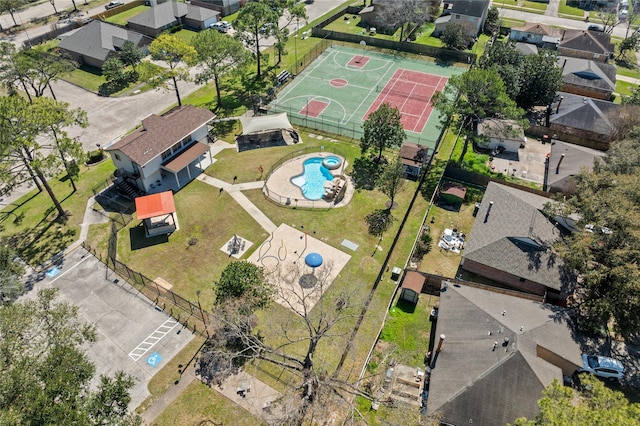 aerial view with a residential view