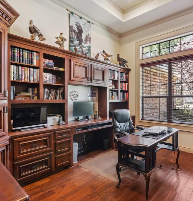 901 Longmire Rd Unit 17, Conroe, TX 77304 - home office with wood finished floors and crown molding