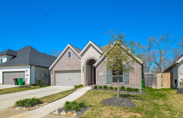 10711 Kingston Spring Dr, Missouri City, TX 77459 - view of front of property featuring brick siding, driveway, and a front lawn
