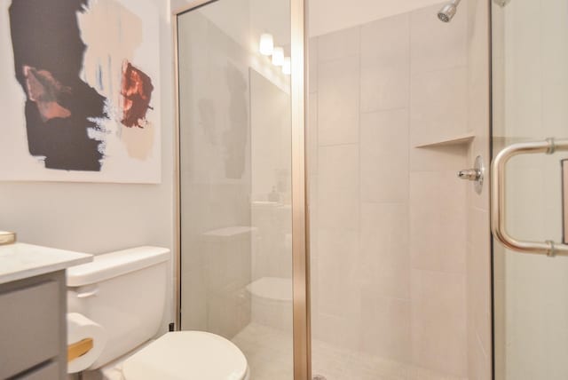10711 Kingston Spring Dr, Missouri City, TX 77459 - full bath featuring vanity, toilet, and a stall shower