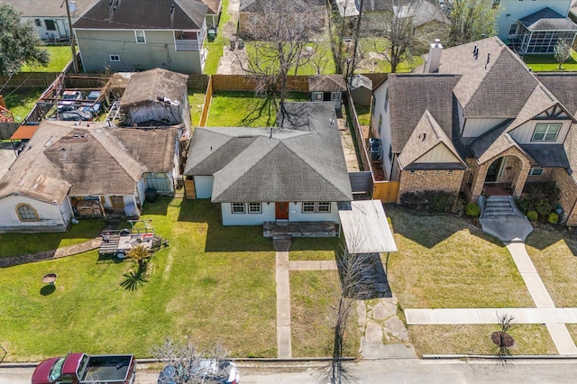 drone / aerial view with a residential view