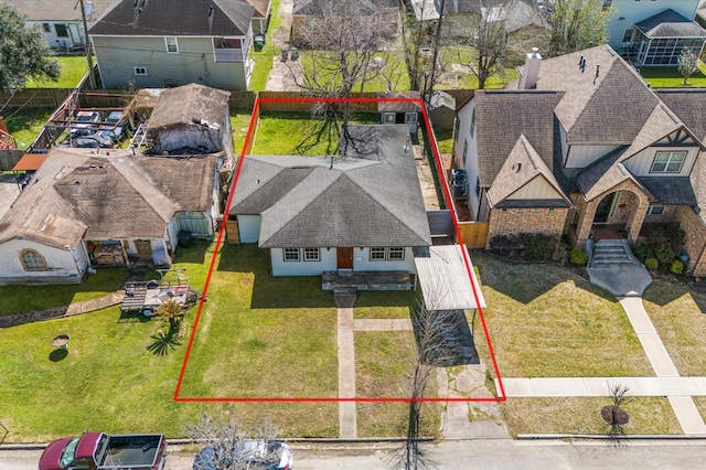 bird's eye view with a residential view