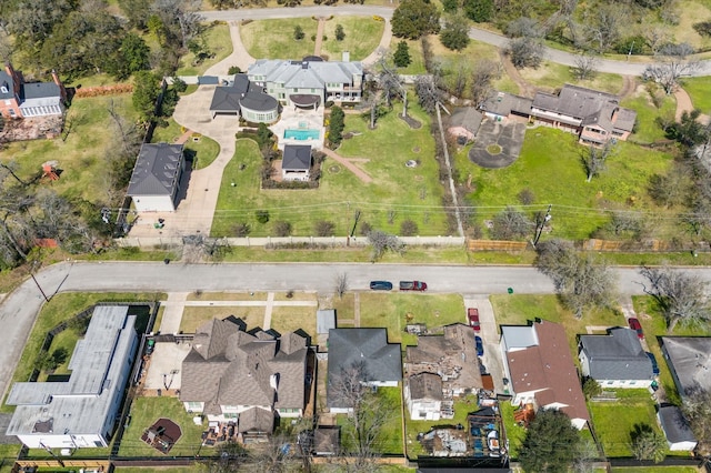 aerial view with a residential view