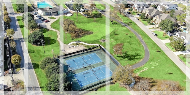 aerial view with a residential view