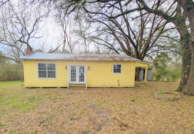 rear view of house with french doors