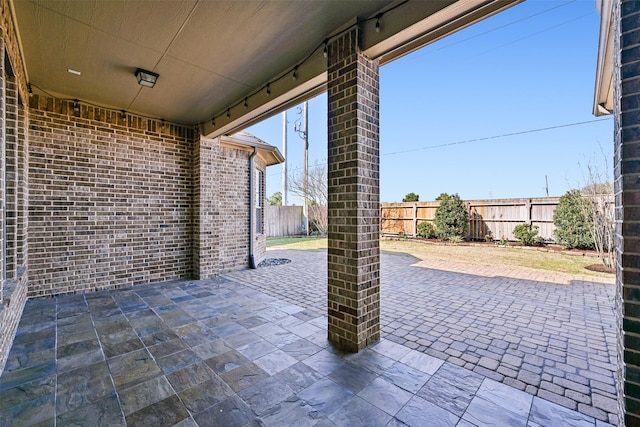 view of patio with a fenced backyard