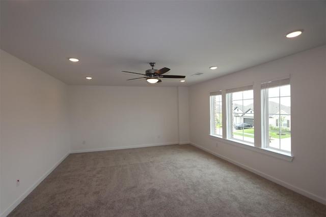 8622 Pier Cove Dr, Cypress, TX 77433 - empty room with recessed lighting, light carpet, and a ceiling fan