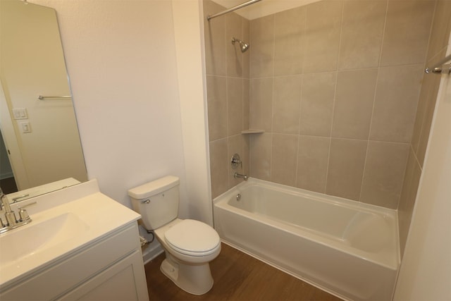 8622 Pier Cove Dr, Cypress, TX 77433 - full bath with wood finished floors, vanity, and bathtub / shower combination