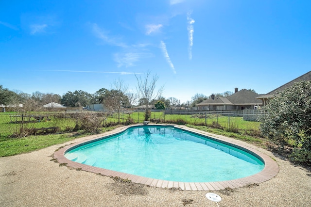 view of swimming pool featuring a fenced in pool and a fenced backyard