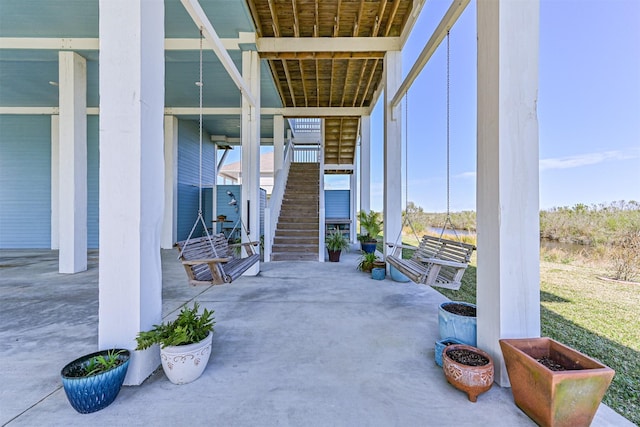 view of patio / terrace with stairs