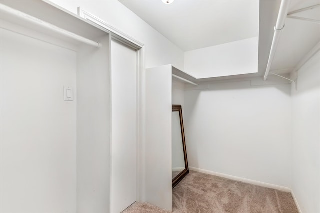 spacious closet with carpet floors