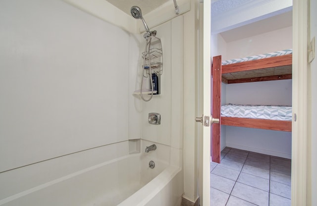 full bathroom featuring shower / bathtub combination and tile patterned floors