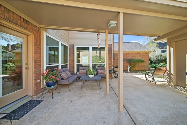 view of patio / terrace with an outdoor living space