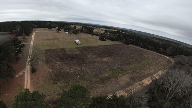 drone / aerial view with a rural view