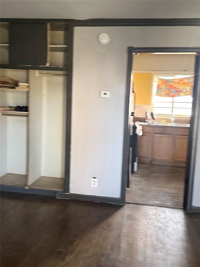 interior space featuring dark wood-type flooring