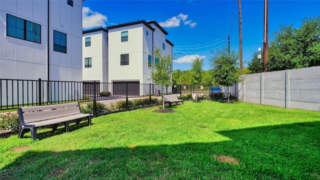 view of yard featuring fence