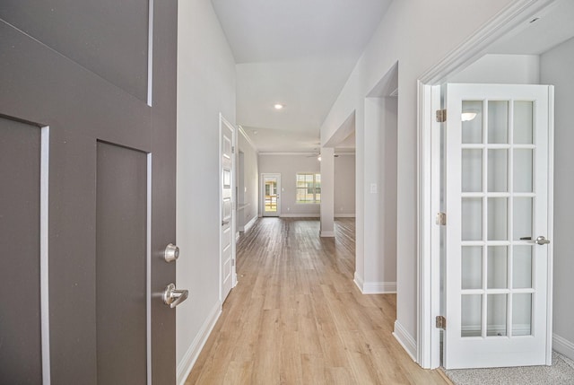 4427 Leslies Way, Dickinson, TX 77539 - hall with light wood-style flooring, recessed lighting, and baseboards