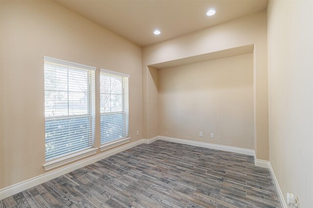 23403 Clark Arbor Ln, Katy, TX 77493 - empty room with recessed lighting, dark wood finished floors, and baseboards