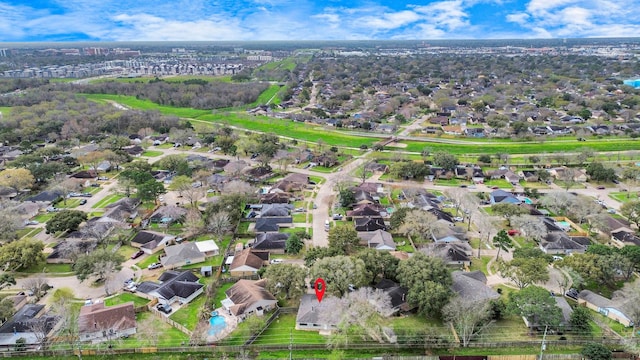 bird's eye view with a residential view