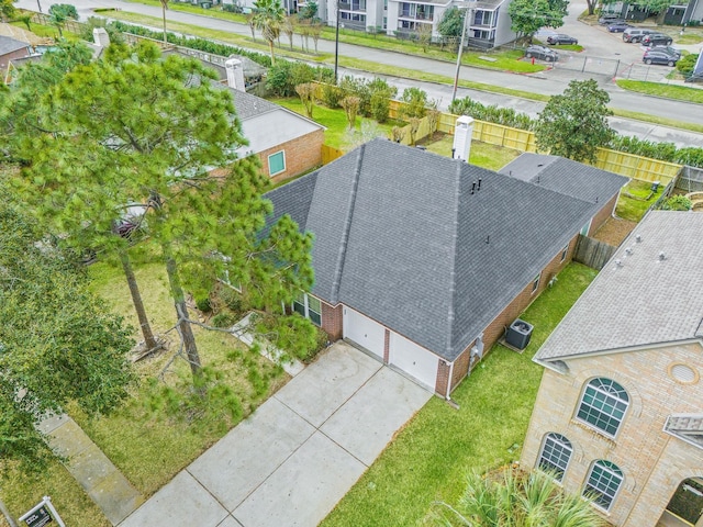 aerial view with a residential view