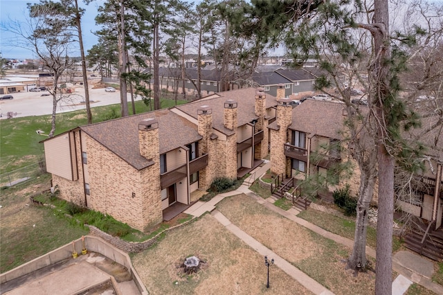 aerial view with a residential view