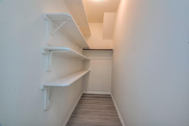 spacious closet with wood finished floors