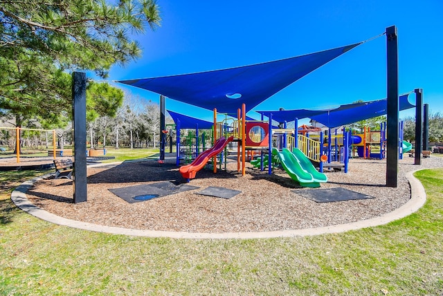 view of community jungle gym