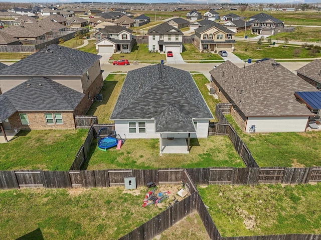 aerial view with a residential view